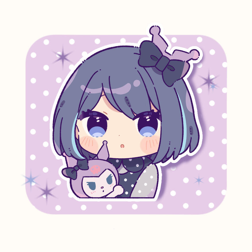 Akane from ONK in Style C half-body holding a small plushie.