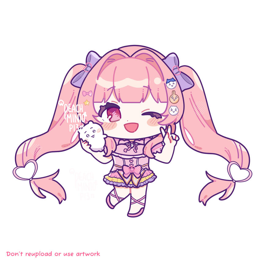 Style C full-body artwork of Ahri Buys Art's OC holding a small plushie.