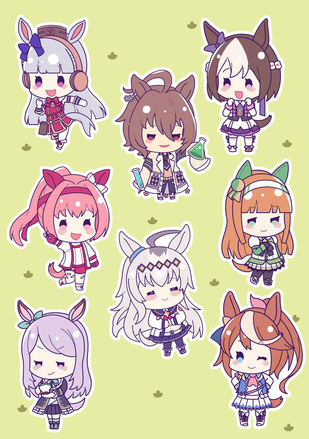 Various umamusume in Style A.